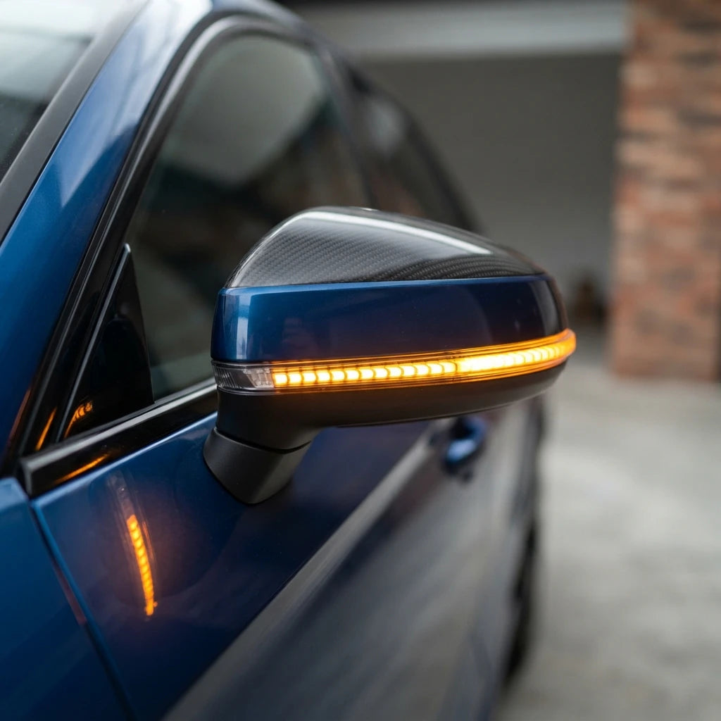 Динамични LED мигачи за странични огледала Audi A3 8V S3 RS3 2013–2020 – Sequential Plug & Play
