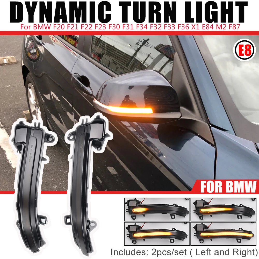 Car Mirror Dynamic Blinker LED Turn Signal Light for BMW F20 F31 F36 F22 Smoked Sequential Flashing Lamp for BMW 1 2 3 4 Series