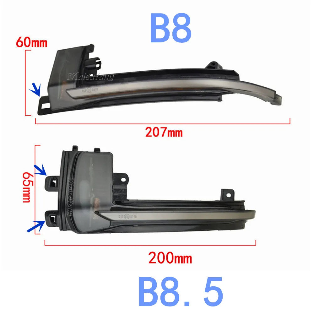 2 Pieces Dynamic Blinker Mirror Light for Audi A4 A5 B8 A3 8P Q3 A6 C6 4F S6 LED Turn Signal Side Indicator Blinker SQ3 A8 D3 8K