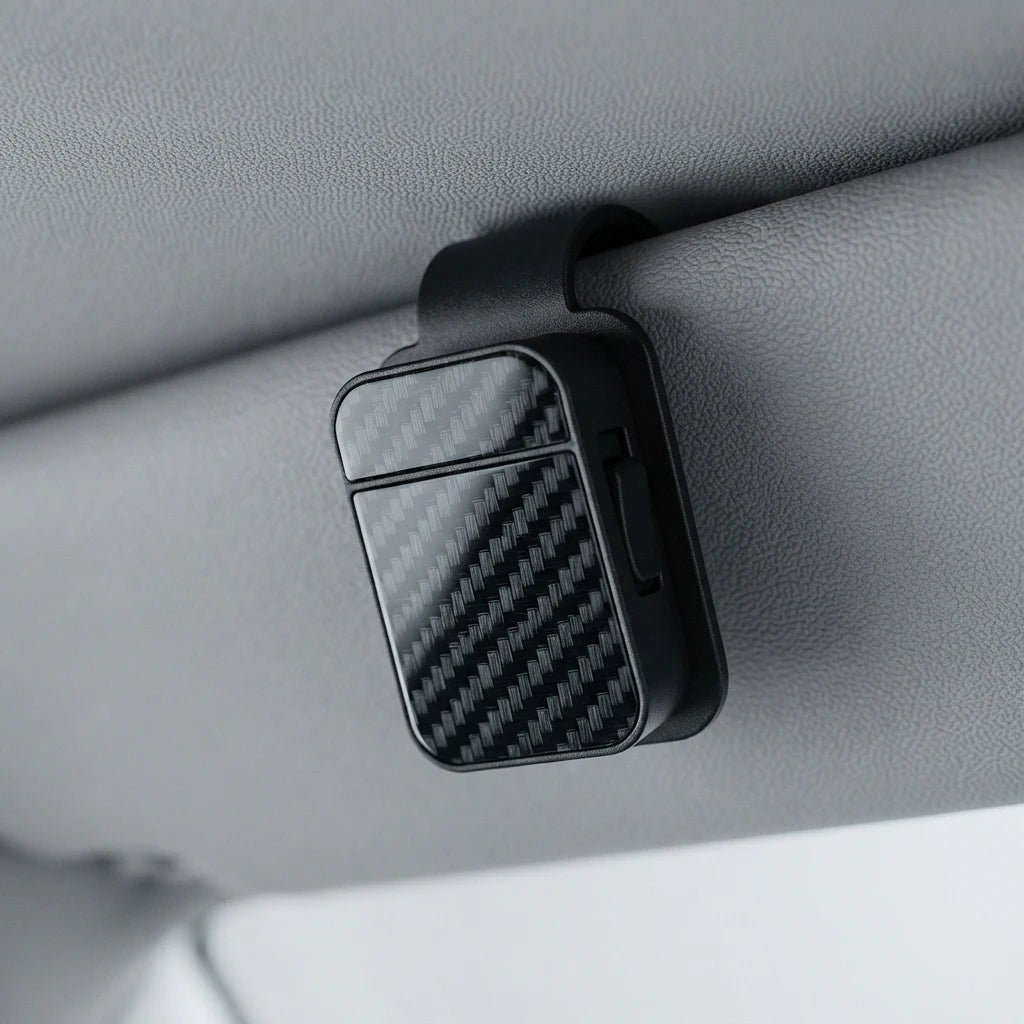 Premium Carbon Fiber Car Sunglasses Holder